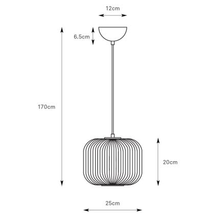 Markslöjd 109008 - Полилей на кабел SOBER 1xE27/40W/230V Ø25 см, матов хром