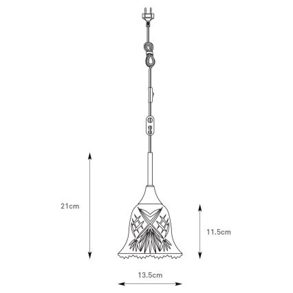 Markslöjd 109011 - Висяща лампа LUNA на кабел 1xE14/40W/230V месинг