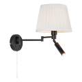 Markslöjd 109016 - LED стенна лампа PIVOT 1xE27/40W/230V + LED/4W кремава/черна