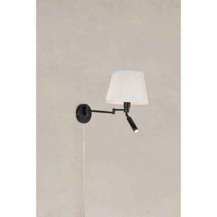 Markslöjd 109016 - LED стенна лампа PIVOT 1xE27/40W/230V + LED/4W кремава/черна