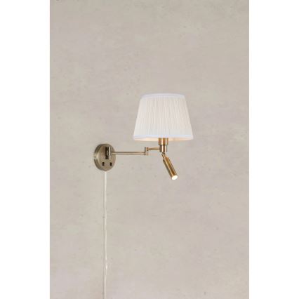 Markslöjd 109017 - LED стенна лампа PIVOT 1xE27/40W/230V + LED/4W кремава/месинг