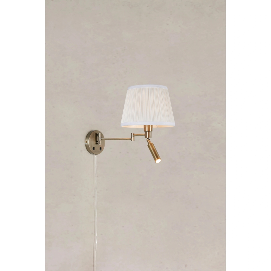 Markslöjd 109017 - LED стенна лампа PIVOT 1xE27/40W/230V + LED/4W кремава/месинг