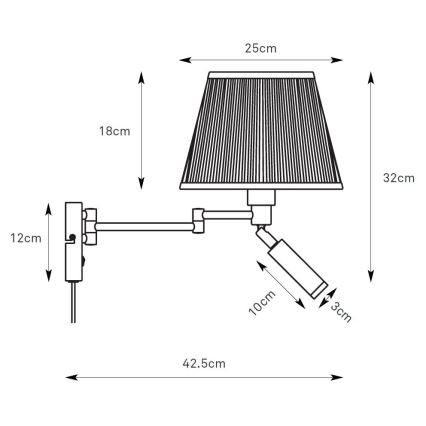Markslöjd 109017 - LED стенна лампа PIVOT 1xE27/40W/230V + LED/4W кремава/месинг
