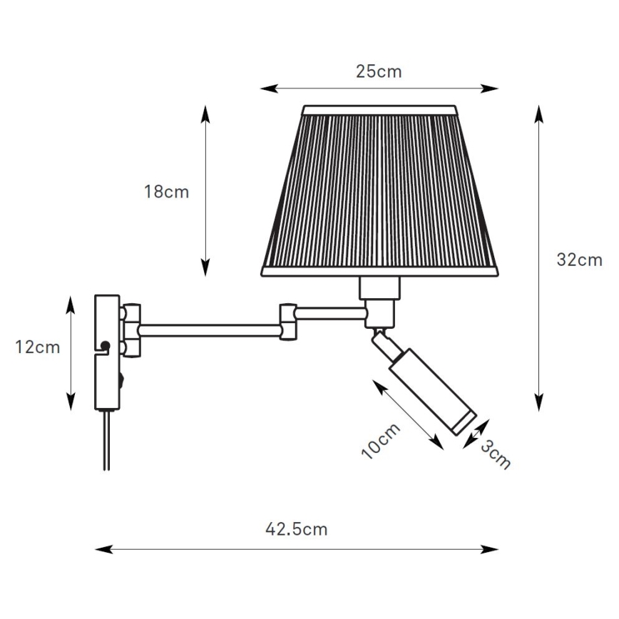 Markslöjd 109017 - LED стенна лампа PIVOT 1xE27/40W/230V + LED/4W кремава/месинг
