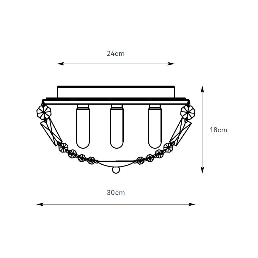 Markslöjd 109031 - Таванно осветително тяло за баня ESTELLE 3xG9/20W/230V Ø30 см IP44 месинг