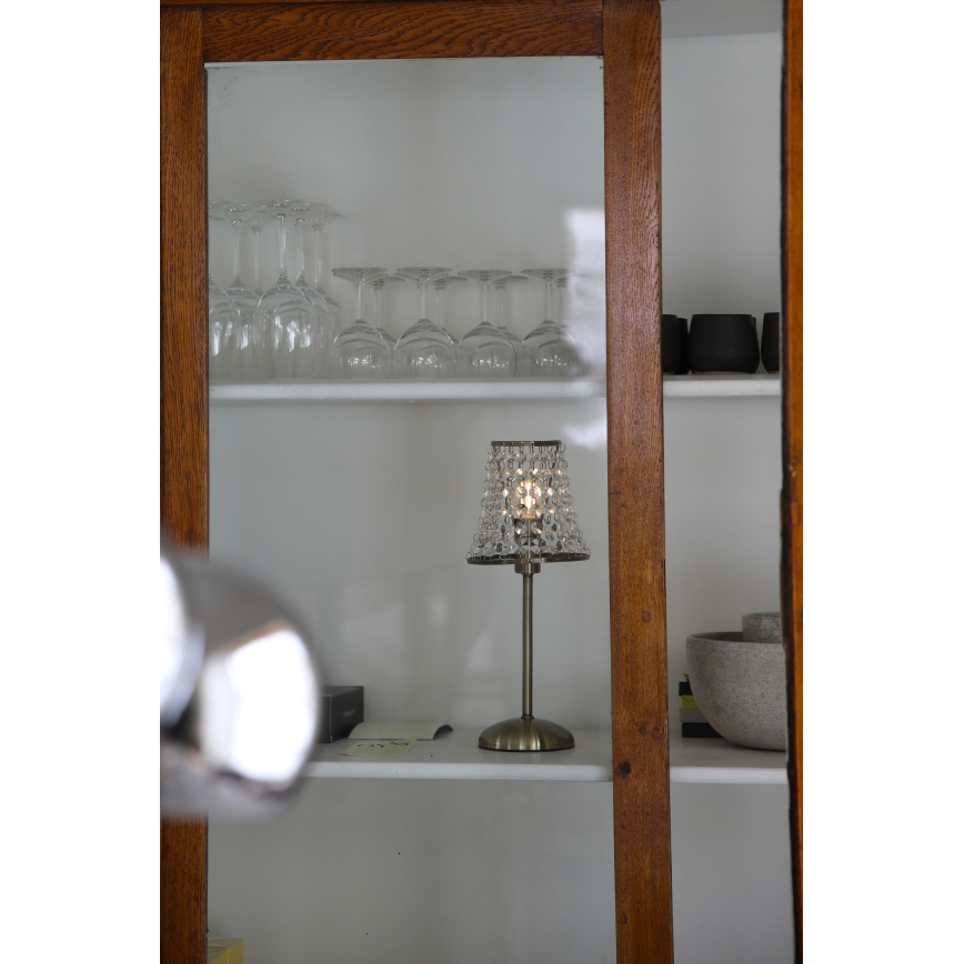 Markslöjd 109125 - LED димируема презареждаема сензорна настолна лампа LIORA 1xE14/2W/2000 mAh месинг