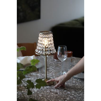 Markslöjd 109125 - LED димируема презареждаема сензорна настолна лампа LIORA 1xE14/2W/2000 mAh месинг