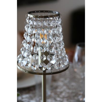 Markslöjd 109125 - LED димируема презареждаема сензорна настолна лампа LIORA 1xE14/2W/2000 mAh месинг