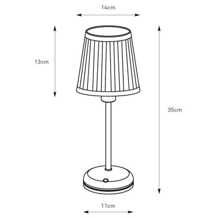 Markslöjd 109126 - LED димируема презареждаема сенсорна настолна лампа ANNO 1xE14/2W/2000 mAh бяла/месинг