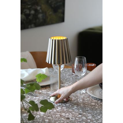 Markslöjd 109127 - LED настолна лампа CELIA, сензорна, димируема и презареждаема, 1xE14/2W/2000 mAh, месинг
