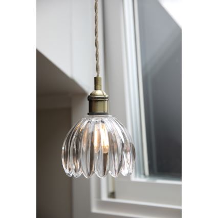 Markslöjd 109136 - Пендел на кабел GOTA 1xE14/40W/230V Ø 13 см месинг/прозрачно стъкло