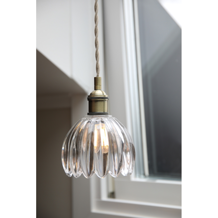 Markslöjd 109136 - Пендел на кабел GOTA 1xE14/40W/230V Ø 13 см месинг/прозрачно стъкло