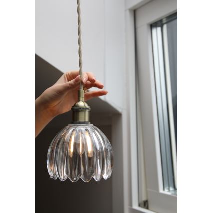 Markslöjd 109136 - Пендел на кабел GOTA 1xE14/40W/230V Ø 13 см месинг/прозрачно стъкло