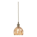 Markslöjd 109137 - Пендант на кабел GOTA 1xE14/40W/230V Ø 13 см опушено бежово/месинг