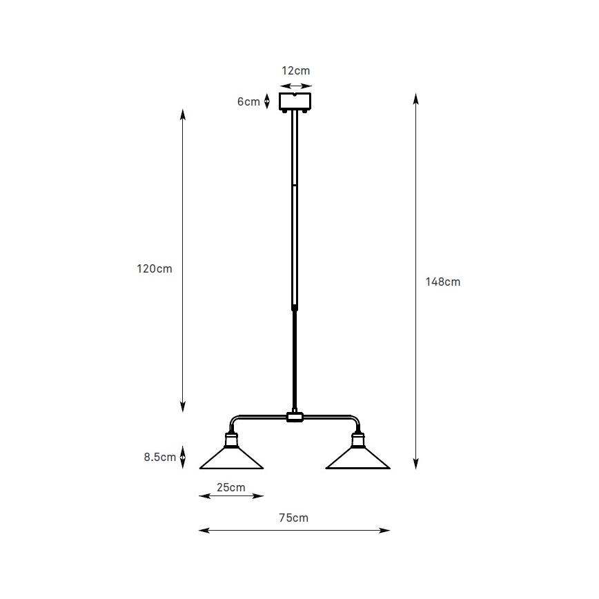 Markslöjd 109161 - Полилей с прът VELA 2xE27/60W/230V зелен/месинг