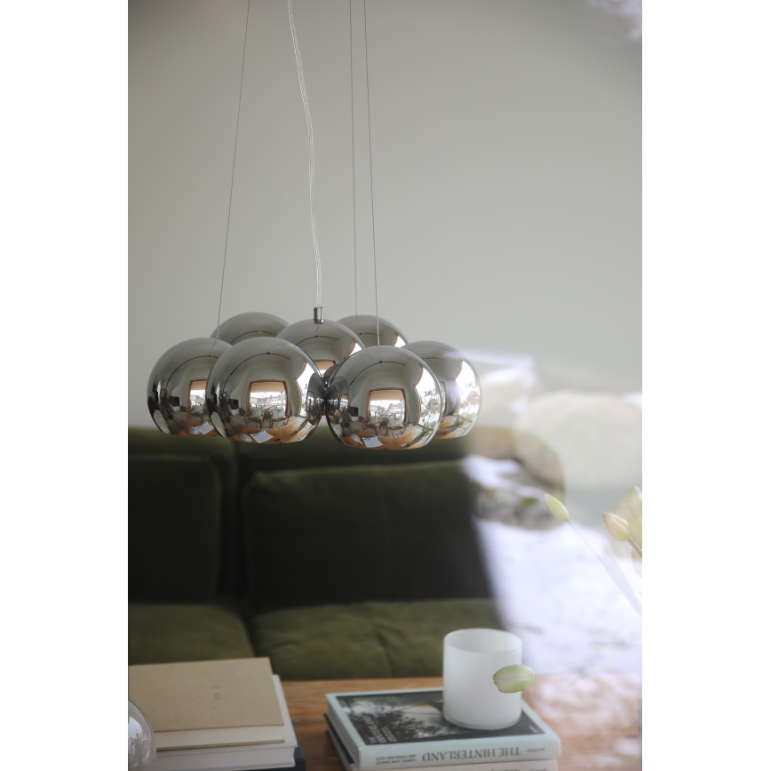Markslöjd 109167 - полилей на кабел CUPOLO 7xE14/40W/230V Ø 45 см лъскав хром