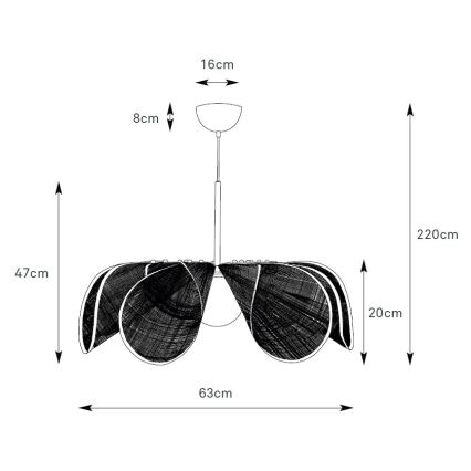 Markslöjd 109169 - Висяща люстра на кабел STYRKA 1xE27/40W/230V Ø 63 cm бежова