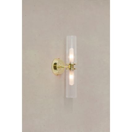 Markslöjd 109236 - Стенна лампа за баня RIMINI 2xG9/20W/230V IP44 месинг