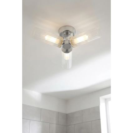 Markslöjd 109237 - Повърхностно монтиран таванен плафон за баня RIMINI 3xG9/20W/230V IP44 лъскав хром