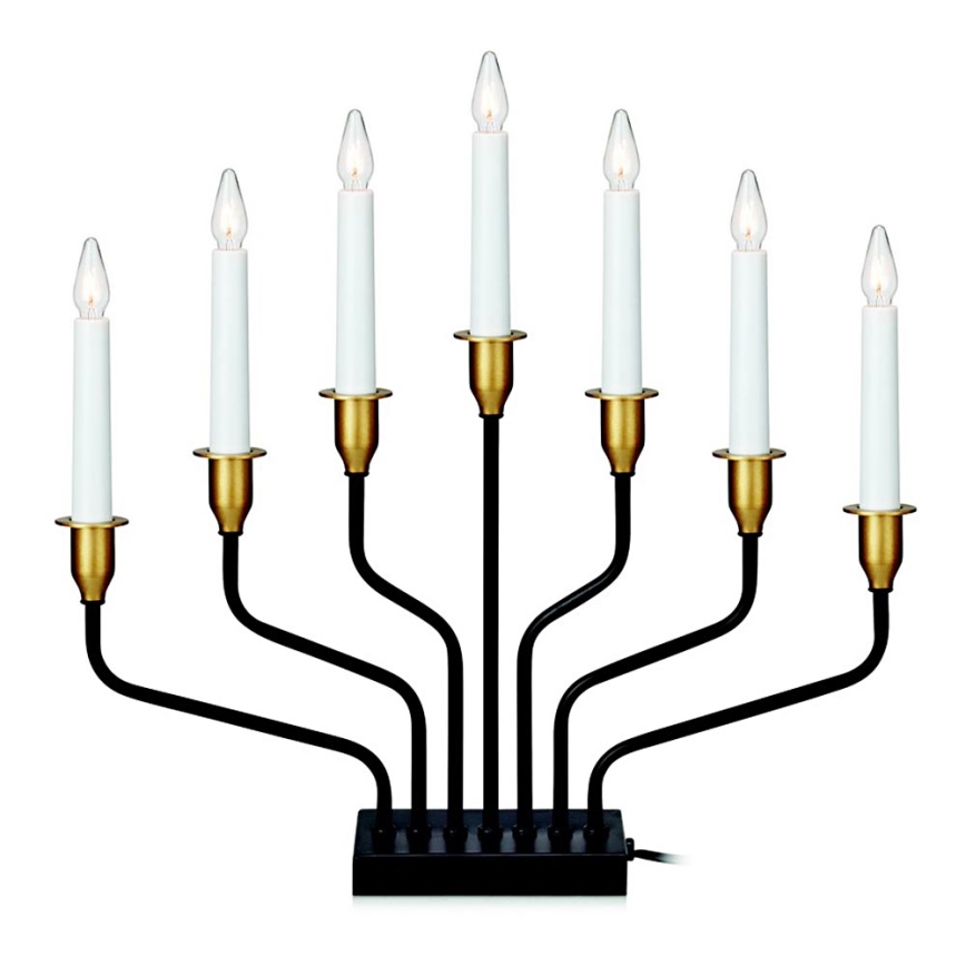 Markslöjd 703578 - Коледна свещ BROSA 7xE10 / 3W / 230 / 34V черна