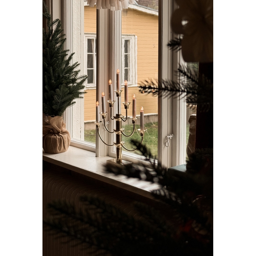Markslöjd 704415 - Коледен свещник GYLLING 7xE10/3W/230V златен