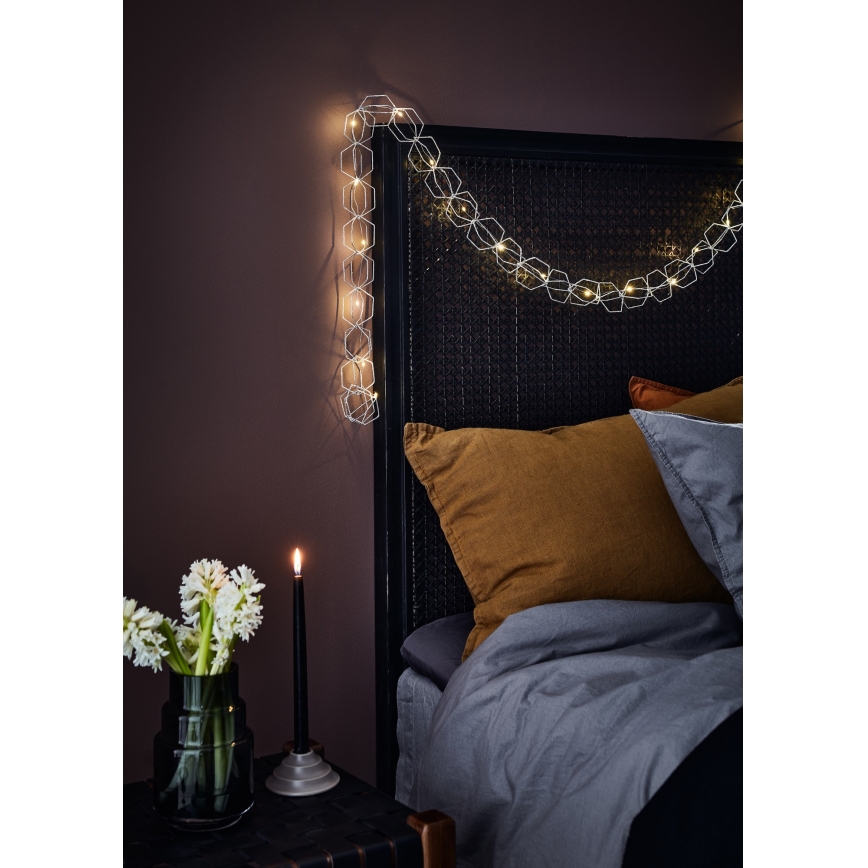 Markslöjd 705753 - LED Декоративна верига SERVE LED/3xAA 1,9 м сребрист
