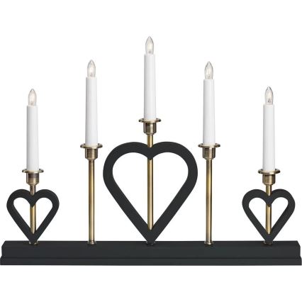 Markslöjd 705938 - Коледен свещник MELISSA 5xE10/3W/230V черен/месинг