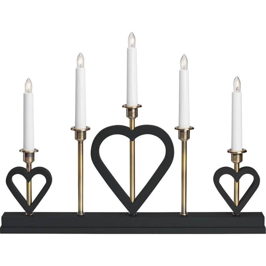 Markslöjd 705938 - Коледен свещник MELISSA 5xE10/3W/230V черен/месинг