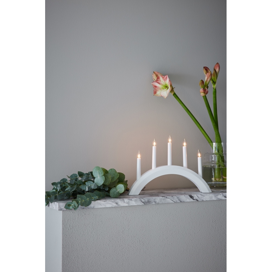 Markslöjd 705952 - Коледен свещник AVENTO 5xE10/3W/230V бял