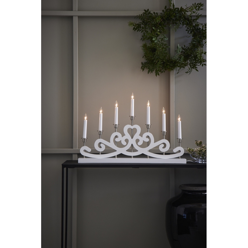 Markslöjd 705965 - Коледен свещник NIGHTFALL 7xE10/3W/230V бял
