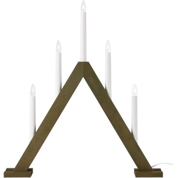 Markslöjd 706224 - Коледен свещник ARIELE 5xE10/3W/230V бор/кафяв