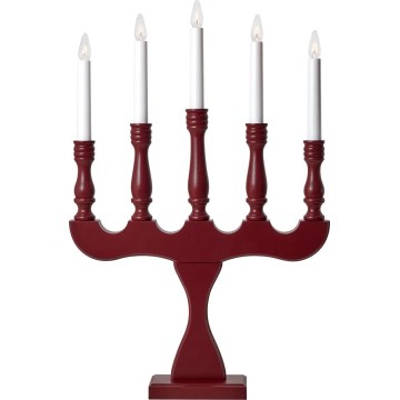Markslöjd 706373 - Коледен свещник SVANEHOLM 5xE10/3W/230V бор/червен
