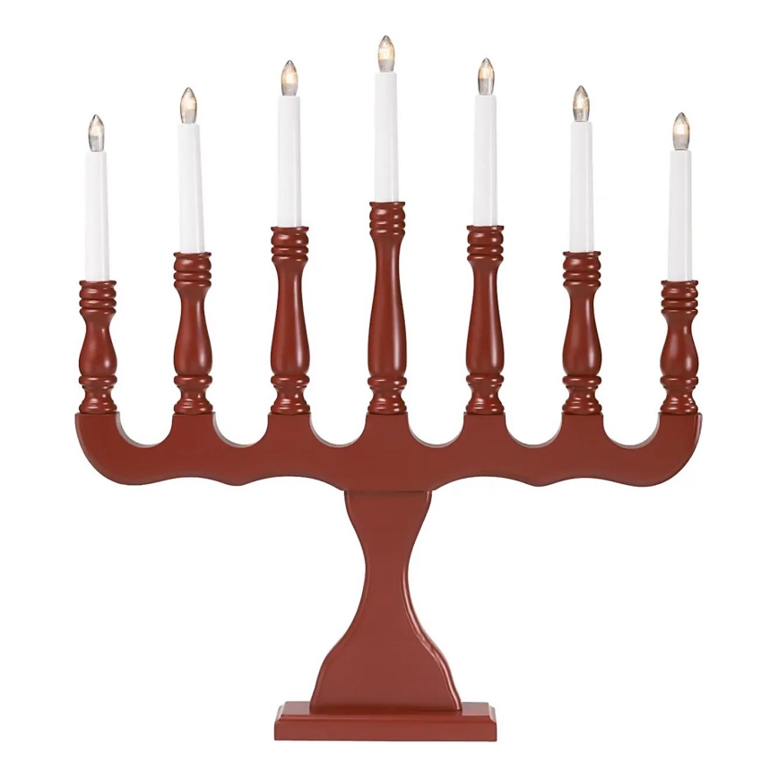 Markslöjd 8004,1 - Коледен свещник SVANEHOLM 7xE10/3W/230V бор/червен