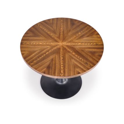 Маса за хранене CARMELO 75x100 cm черна/кафява