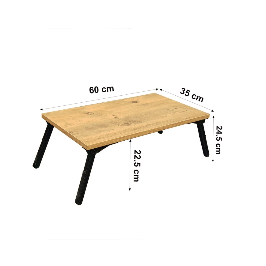 Маса за легло GUSTO 24,5x60 cм бежова/черна