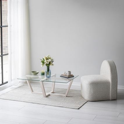 Масичка за кафе AMALFI 35x105 см бор/прозрачен