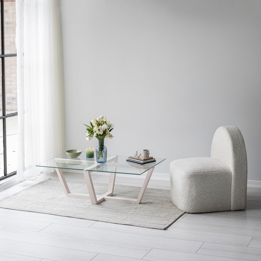 Масичка за кафе AMALFI 35x105 см бор/прозрачен