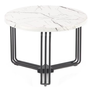 Масичка за кафе ANTICA 41x55 см черен/мраморен декор