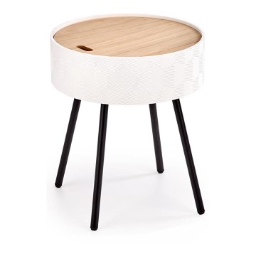 Масичка за кафе AURA 45x38 см бял/черен/бежов