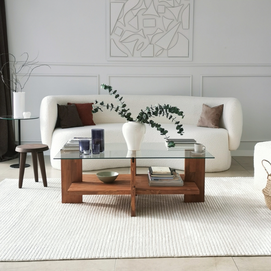 Масичка за кафе BABYLON 40x105 см кафяв/прозрачен