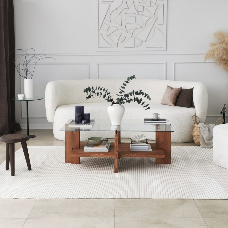 Масичка за кафе BABYLON 40x105 см кафяв/прозрачен