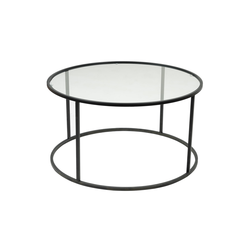 Масичка за кафе BERLIN 45x80 см черен/прозрачен