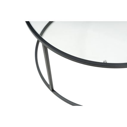 Масичка за кафе BERLIN 45x80 см черен/прозрачен