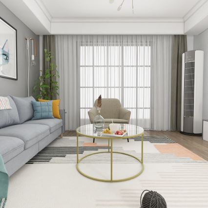 Масичка за кафе BERLIN 80x45 см златист/прозрачен