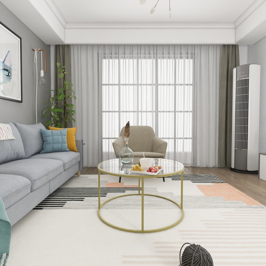 Масичка за кафе BERLIN 80x45 см златист/прозрачен