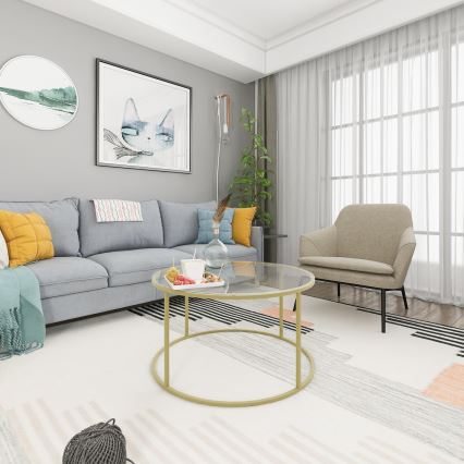 Масичка за кафе BERLIN 80x45 см златист/прозрачен