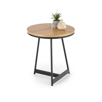 Масичка за кафе CARIDA 49x45 cm черен/дъб