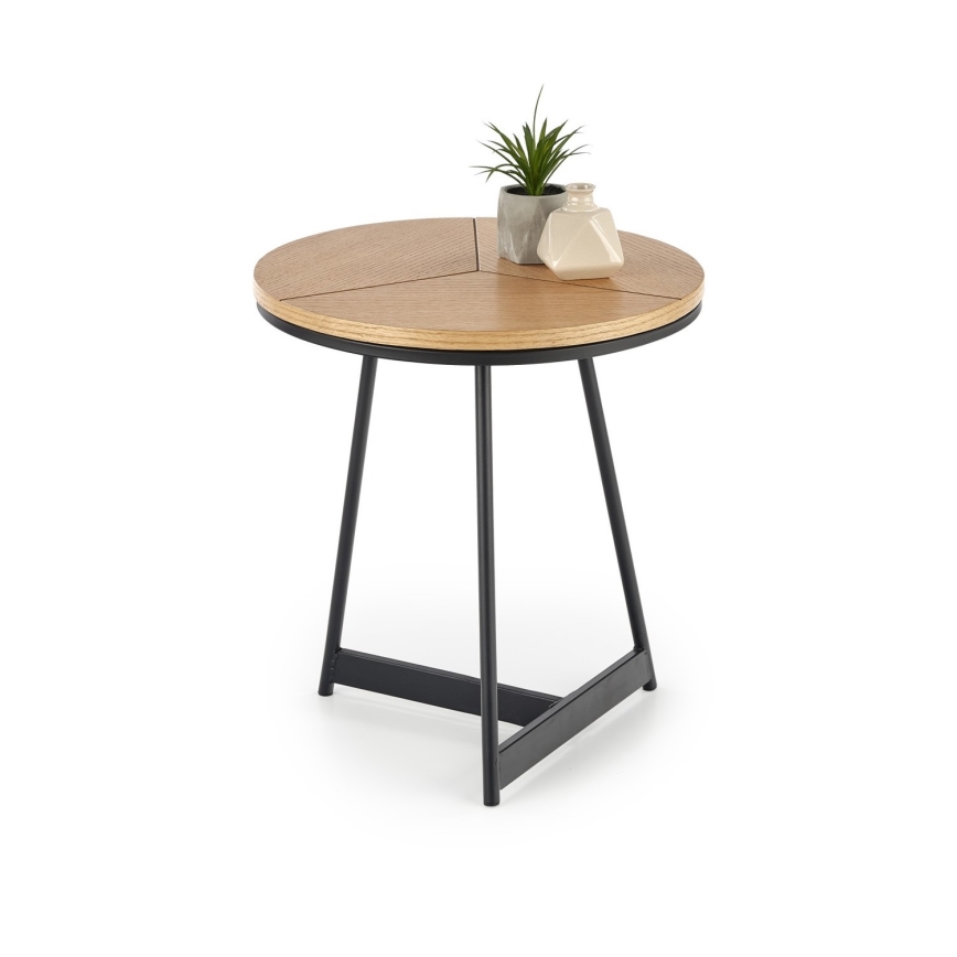 Масичка за кафе CARIDA 49x45 cm черен/дъб