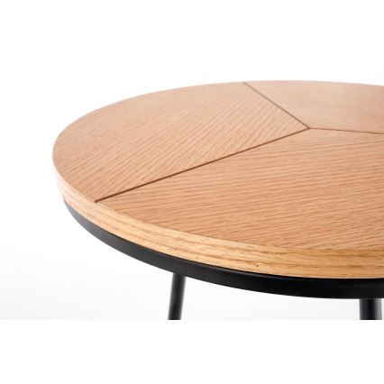 Масичка за кафе CARIDA 49x45 cm черен/дъб