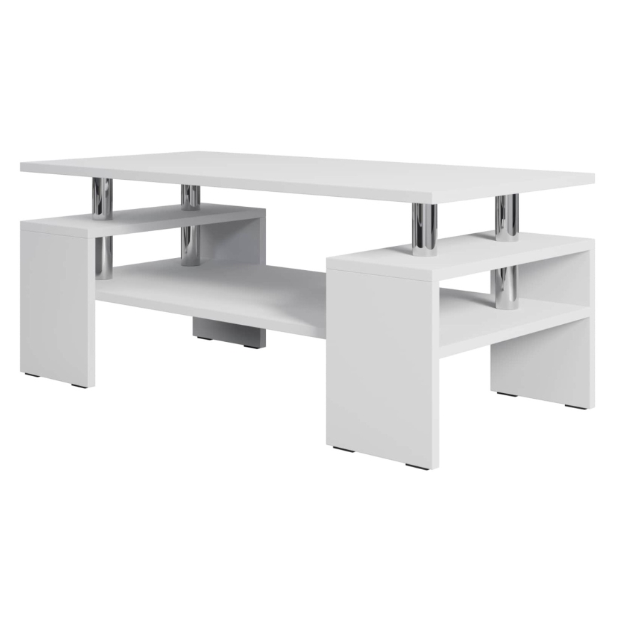 Масичка за кафе CUBE 50x110 см бял